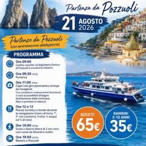 21 AGOSTO Mini Crociera Capri & Amalfi– Partenza da Pozzuoli